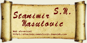 Stanimir Mašulović vizit kartica